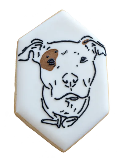 Hand-illustrated dog portrait cookie