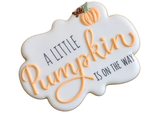 A little pumpkin is on the way cookie